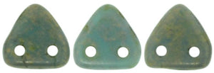 CzechMates Two Hole Triangle, Turquoise Copper Picasso