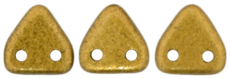 CzechMates Two Hole Triangle, Matte Metallic Goldenrod