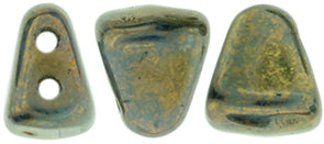 Nib-Bit Beads, Turquoise Bronze Picasso, 8 grams