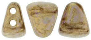 Nib-Bit Beads, Luster Opaque Gold/Smoky Topaz, 8 grams