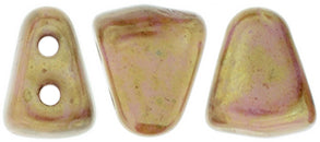 Nib-Bit Beads, Luster Opaque Rose/Gold Topaz, 8 grams