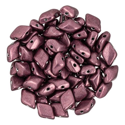GemDuo 2-Hole Diamond Shaped Bead, Saturated Metallic Red Pear, 7.5 grams