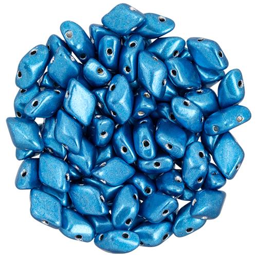 GemDuo 2-Hole Diamond Shaped Bead, Saturated Metallic Nebulas Blue, 7.5 grams