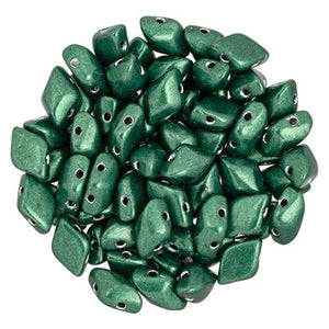 GemDuo 2-Hole Diamond Shaped Bead, Saturated Metallic Martini Olive, 7.5 grams