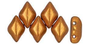 GemDuo 2-Hole Diamond Shaped Bead, Saturated Metallic Russet Orange, 7.5 grams