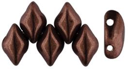GemDuo 2-Hole Diamond Shaped Bead, Saturated Metallic Chicory Coffee, 7.5 grams