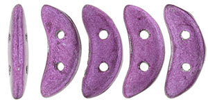 CzechMates Two Hole Crescent, Saturated Metallic Fuchsia