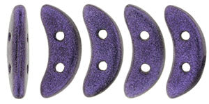 CzechMates Two Hole Crescent, Metallic Suede Purple