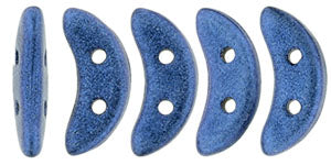 CzechMates Two Hole Crescent, Metallic Suede Blue