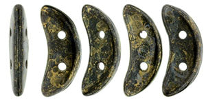 CzechMates Two Hole Crescent, Jet Bronze Picasso