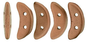 CzechMates Two Hole Crescent, Matte Metallic Bronze Copper