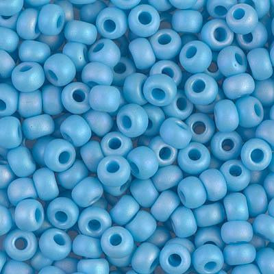 3mm Round Glass Beads - Light Blue Marble - 120 Beads