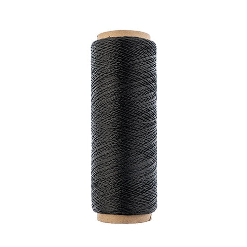 Gudebrod Waxed Thread 3ply Made In USA 500ft (152.4m) Spool 0.38mm (0.015in), Black