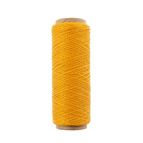 Gudebrod Waxed Thread 3ply Made In USA 500ft (152.4m) Spool 0.38mm (0.015in), Gold