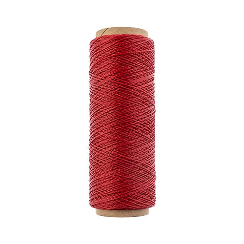 Gudebrod Waxed Thread 3ply Made In USA 500ft (152.4m) Spool 0.38mm (0.015in), Red