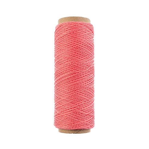 Gudebrod Waxed Thread 3ply Made In USA 500ft (152.4m) Spool 0.38mm (0.015in), Pink