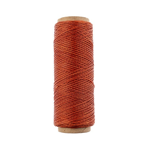 Gudebrod Waxed Thread 3ply Made In USA 500ft (152.4m) Spool 0.38mm (0.015in), Burnt Orange