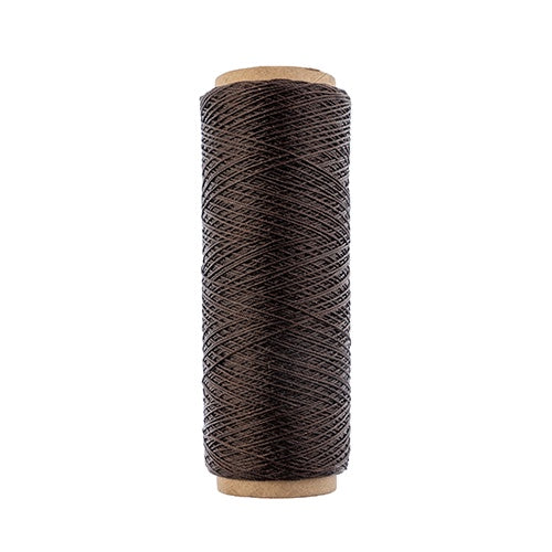 Gudebrod Waxed Thread 3ply Made In USA 500ft (152.4m) Spool 0.38mm (0.015in), Dark Brown