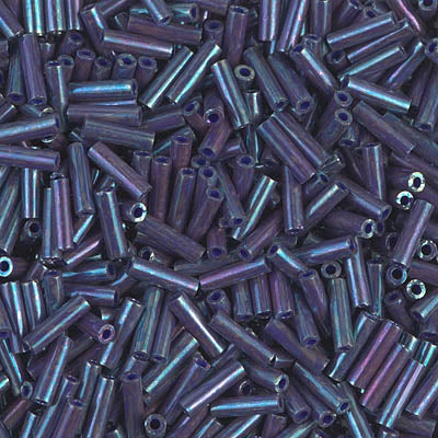 Miyuki 6mm Bugle Beads, Opaque Eggplant Luster, BGL2-1899, 17 grams