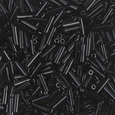 Miyuki 6mm Bugle Beads, Black (was BGL2-074), BGL2-0401, 17 grams