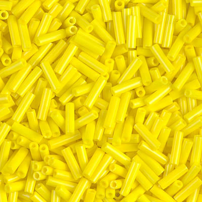 Miyuki 6mm Bugle Beads, Opaque Yellow, BGL2-0404, 17 grams