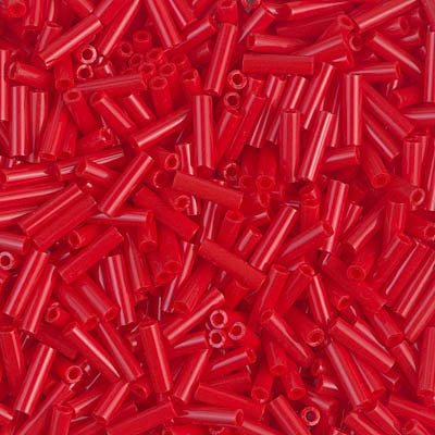 Miyuki 6mm Bugle Beads, Opaque Red, BGL2-0408, 17 grams