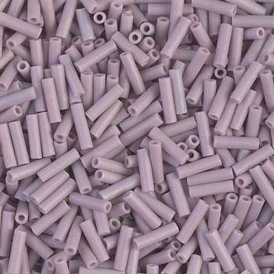 Miyuki 6mm Bugle Beads, Matte Opaque Mauve AB, BGL2-0410FR, 17 grams