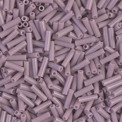 Miyuki 6mm Bugle Beads, Opaque Mauve, BGL2-0410, 17 grams