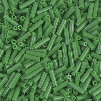 Miyuki 6mm Bugle Beads, Opaque Green, BGL2-0411, 17 grams