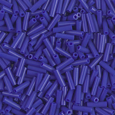 Miyuki 6mm Bugle Beads, Opaque Cobalt, BGL2-0414, 17 grams