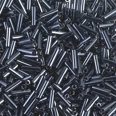 Miyuki 6mm Bugle Beads, Gunmetal (was BGL2-083), BGL2-0451, 17 grams