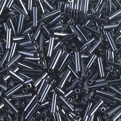 Bugeles Miyuki 6mm Bugle Beads, Gunmetal (was BGL2-083), BGL2-0451, 17 grams