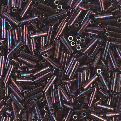 Miyuki 6mm Bugle Beads, Metallic Dark Raspberry, BGL2-0460, 17 grams