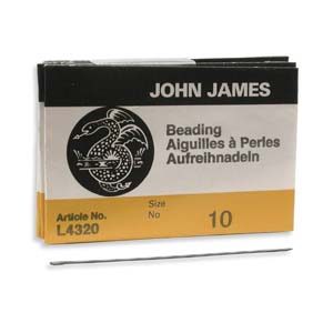 English Beading Needles #10, 25 pack