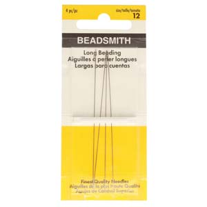 Extra Long English Beading Needles #12, 4 pack