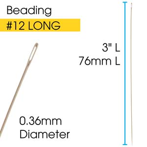 Extra Long English Beading Needles #12, 4 pack