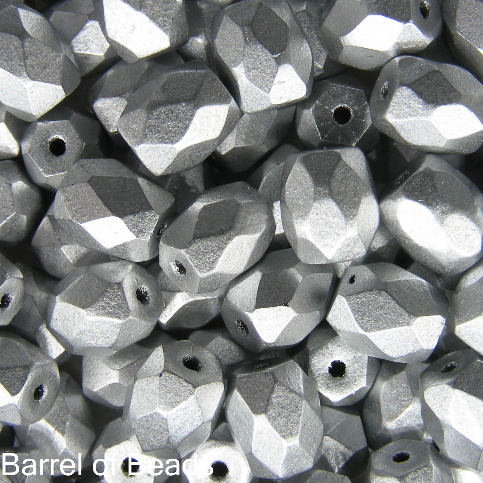 Baros Par Puca®, Czech glass bead, Silver Aluminum Matte, 10 grams