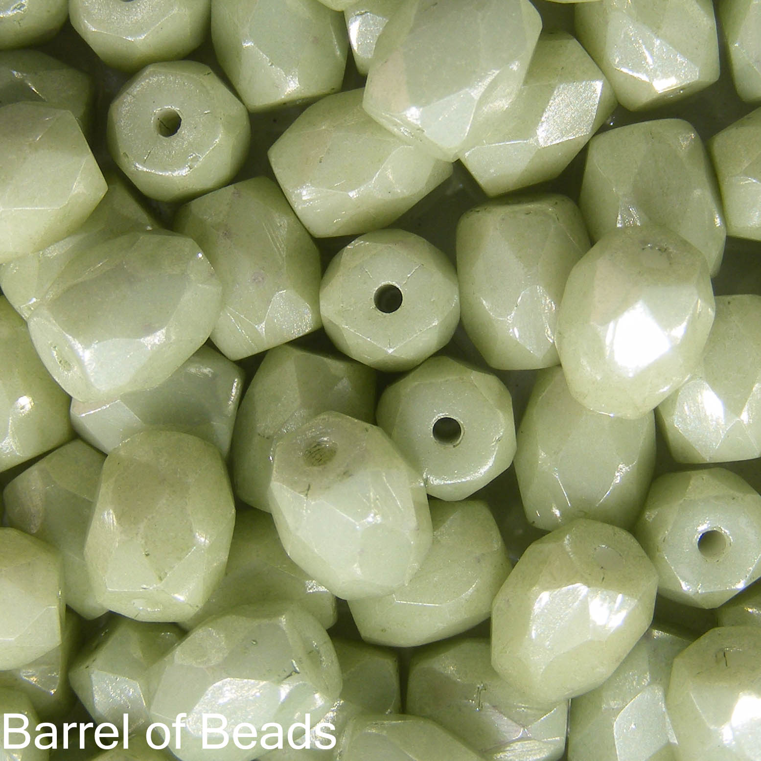 Baros Par Puca®, Czech glass bead, Opaque Lt Green Ceramic Look, 10 grams