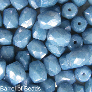 Baros Par Puca®, Czech glass bead, Opaque Blue Ceramic Look, 10 grams