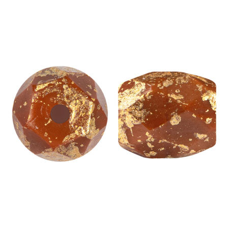 Baros Par Puca® Czech glass bead, Frost Caramel Splash, 10 grams