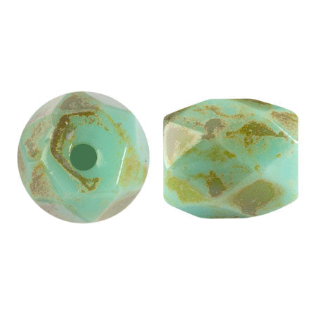 Baros Par Puca® Czech glass bead, Frost Jade Travertin, 10 grams