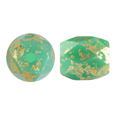 Baros Par Puca® Czech glass bead, Frost Jade Splash, 10 grams