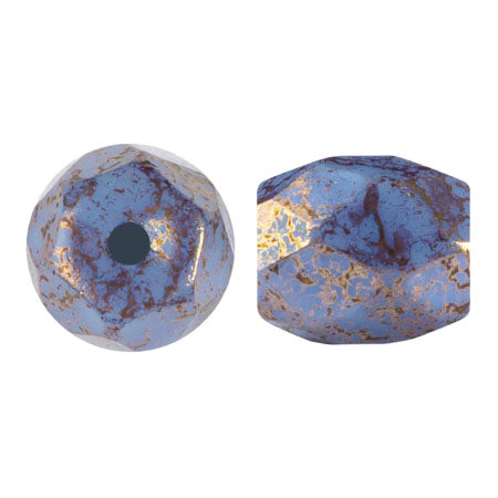Baros Par Puca® Czech glass bead, Frost Blue Lagoon Bronze, 10 grams