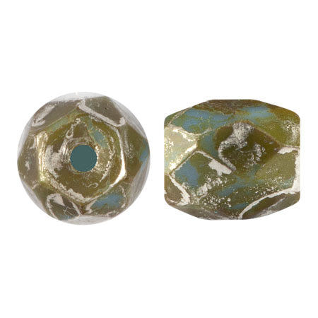 Baros Par Puca® Czech glass bead, Frost Blue Lagoon New Picasso, 10 grams