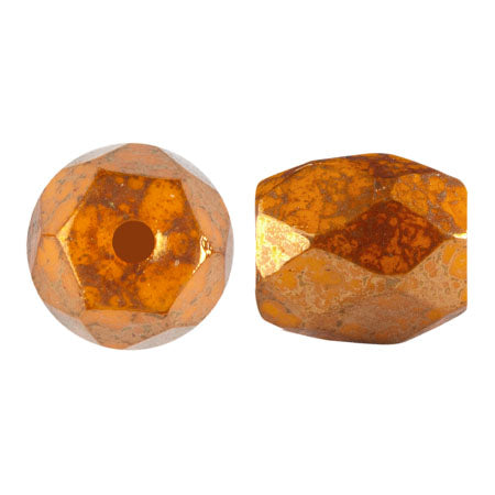 Baros Par Puca® Czech glass bead, Frost Tangerine Bronze, 10 grams