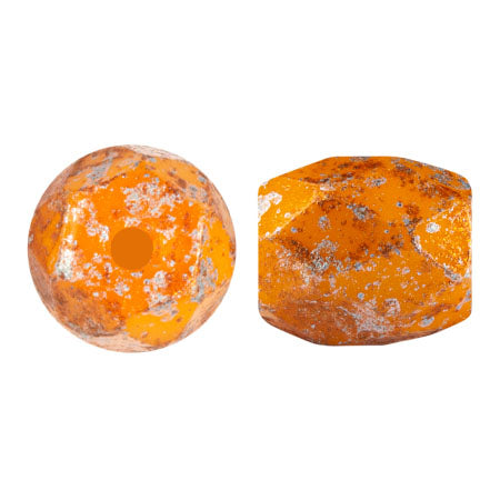Baros Par Puca® Czech glass bead, Frost Tangerine Tweedy, 10 grams