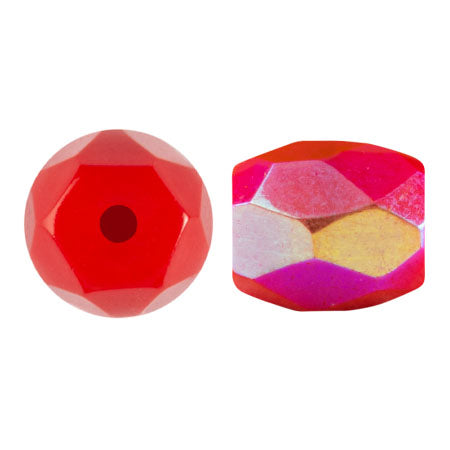 Baros Par Puca® Czech glass bead, Frost Cherry AB, 10 grams