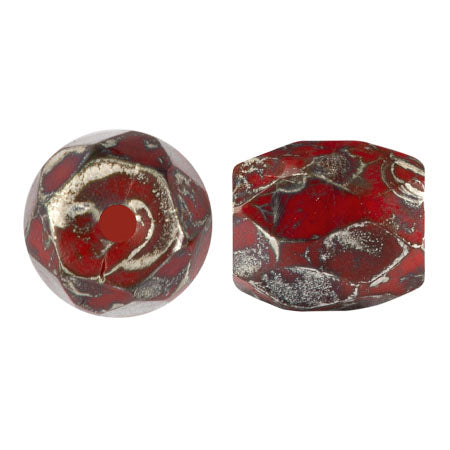 Baros Par Puca® Czech glass bead, Frost Cherry New Picasso, 10 grams