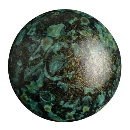 Cabochans Par Puca®, CAB25-2398-65326, Metallic Matte Green Spotted