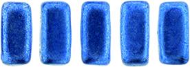 Czechmate 3mm X 6mm Brick Glass Czech Two Hole Bead, Saturated Metallic Navy Peony